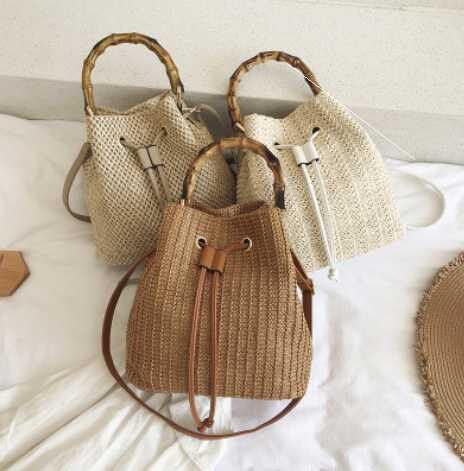 2020 summer new Straw fashion Woven Bucket Bag women handbag