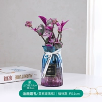 Живопись маслом свадьба+голубая фиолетовая стеклянная бутылка оригами