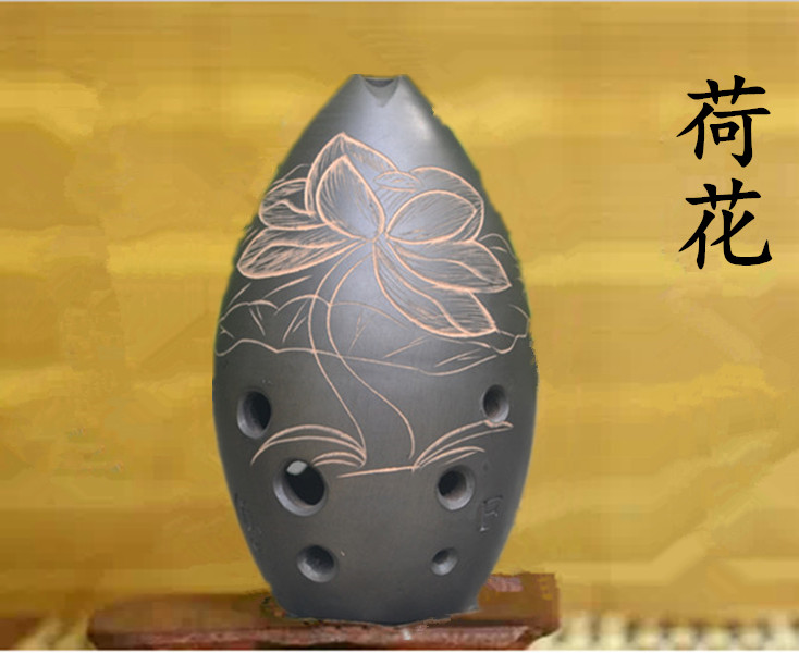 Nhạc cụ gốm đen tám hình quả lê playing chơi chuyên nghiệp 8 lỗ người mới bắt đầu - Nhạc cụ dân tộc giá sáo trúc