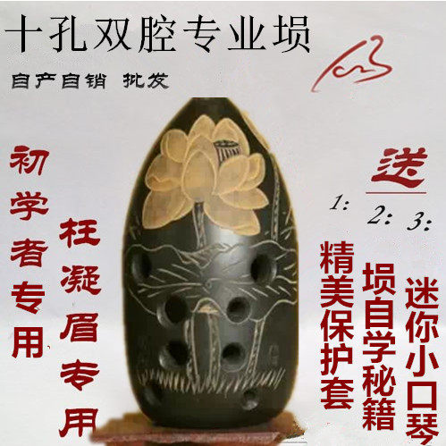 Musical instruments ancient sanctuary professional playing ten-hole sanctuary fine-tuned double-chamber sanctuary F G key free gift protective cover special price