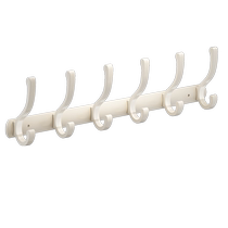 TOZ cream style white row hook coat hanger wall hanging punch-free entrance wall strong load-bearing coat hook
