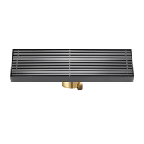 TOZ long strip floor drain 304 stainless steel widened large displacement bathroom toilet shower sewer anti-odor gun ash