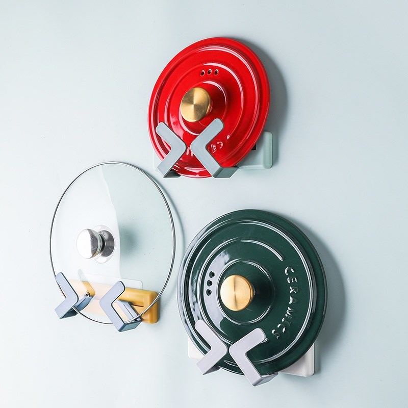 Kitchen punch-free telescopic pot cover rack wall-mounted chopping board chopping board rack storage rack