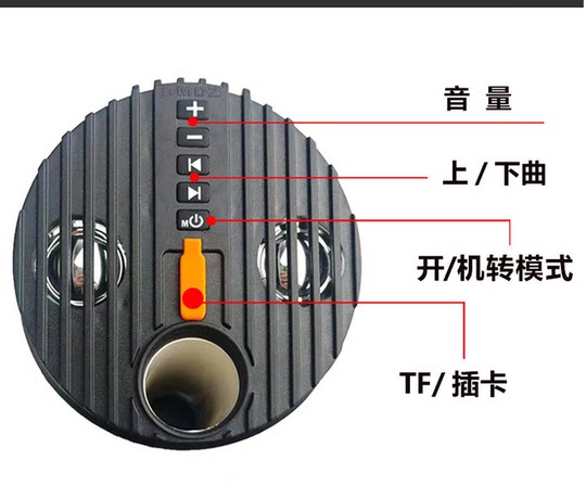 New Motorcycle Electric Vehicle Waterproof Speaker with Bluetooth Subwoofer Modified High-Power Outdoor Riding Audio