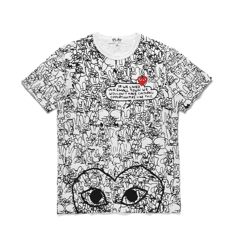 PLAY COMME des GARCONS Kawakubo Ling CDG printed round neck short-sleeved T-shirt men and women couples tide