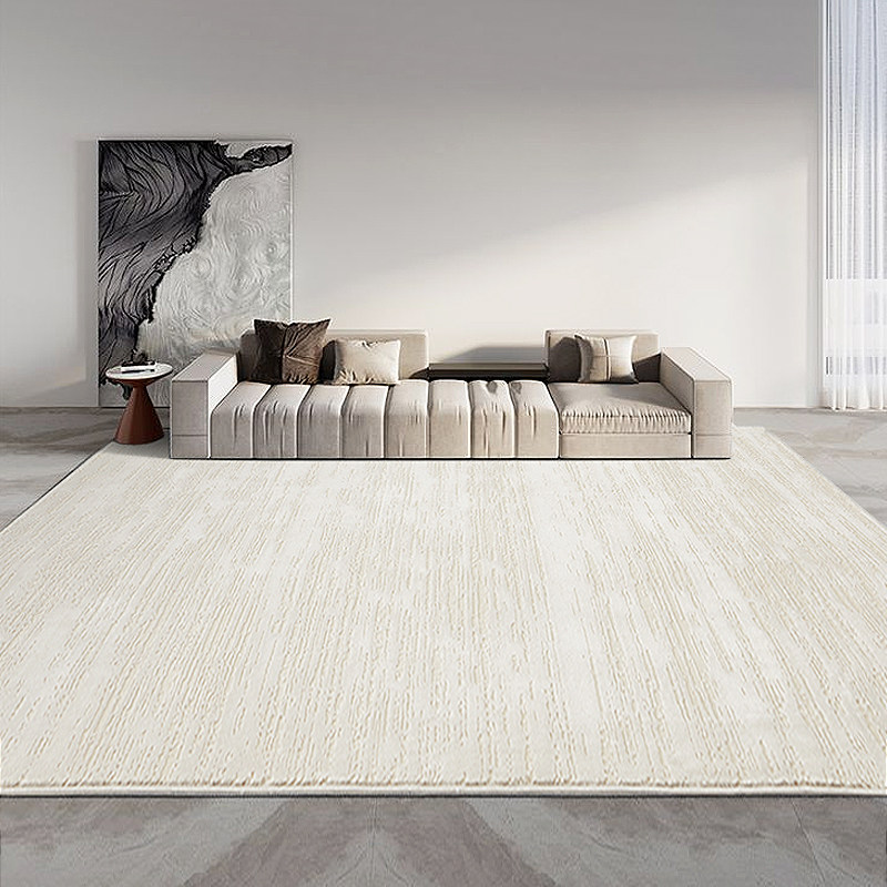 Modern minimalist milk white carpet living room high-end light luxury beige home wabi-sabi style home bedroom floor mats