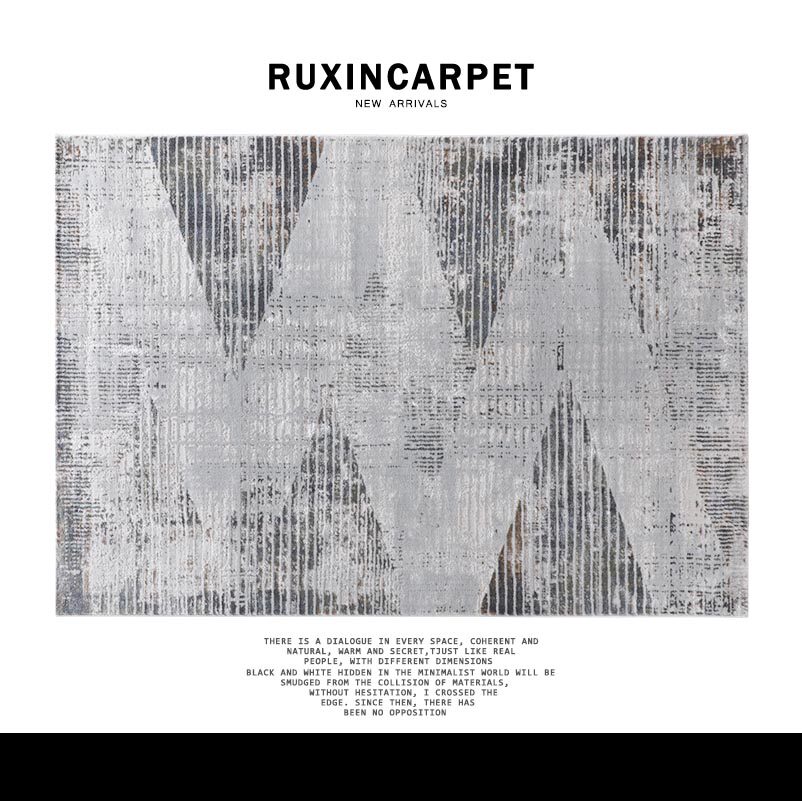 Turkey imported high-grade gray carpet light luxury living room Nordic modern minimalist abstract bedroom room floor mat