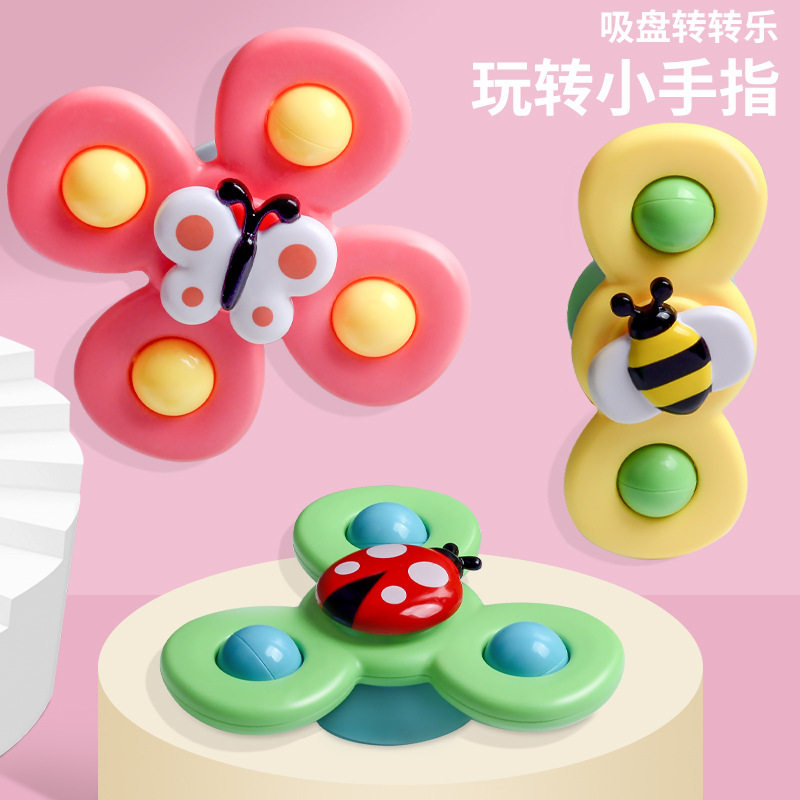 Bite cartoon animal sucker turn happy newborn baby 1-3 children's educational rotary rattle toy