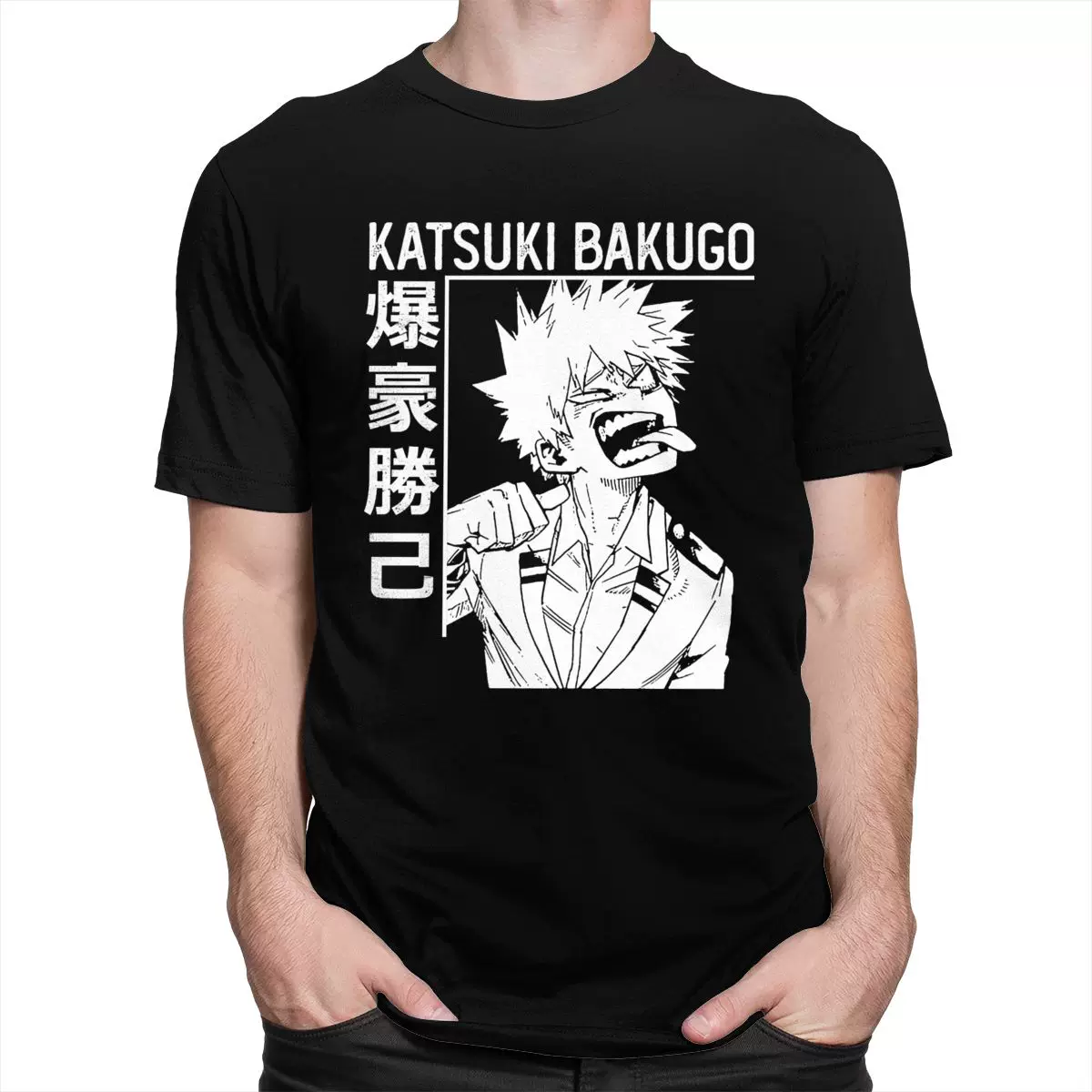 Смешная мужская футболка Katsuki Bakugo из Boku No Hero Academia