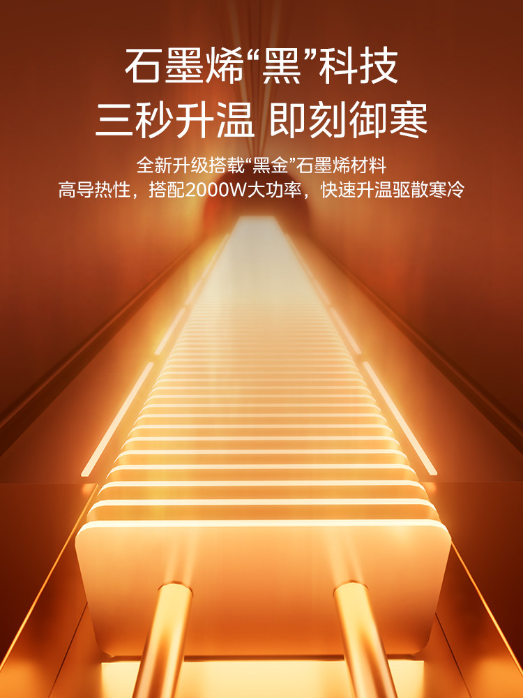 Midea Baseboard Heater Graphene Home Use Whole House Large Area Living Room Electric Heater Fan 2025 New Model