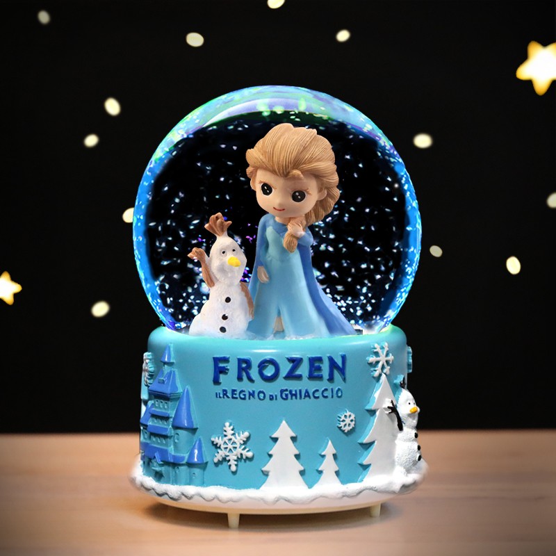 Princess Water Crystal Ball Girls Music Box Snowflake rotating Children's section Eight soundbox Boy's birthday Christmas Gifts Pendulum-Taobao