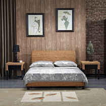 Zhongqing Rattan Bed Customized Rattan King Bed 1 5 Rattan Double Bed 1 8 Rattan Art Bed Creative Hotel B&B