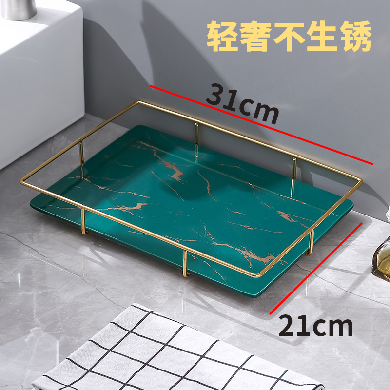 Stainless steel bathroom countertop rack cup holder light luxury water floss wash place cosmetic storage layer shelf tray