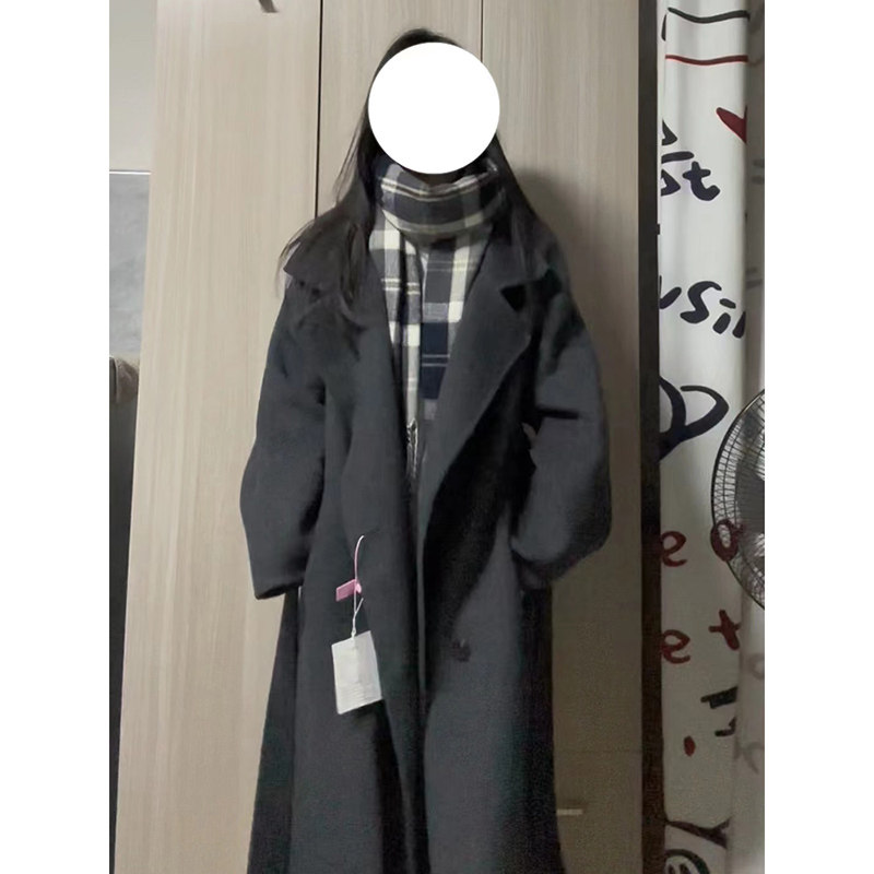 Двустороннее шерстяное пальто Jiaxing, женское осенне-зимнее утолщенное пальто, новинка 2025 года, высококачественная серая шерстяная ветровка с длинным рукавом