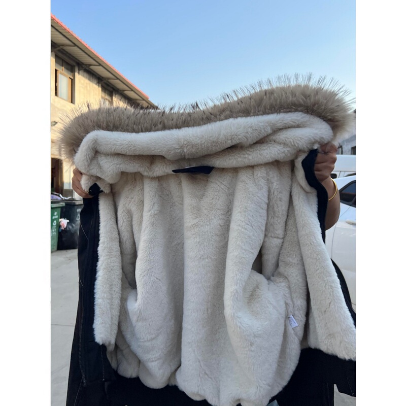 American-Style Fur Collar Jacket for Women 2025 New Autumn and Winter Thick Fleece Warm Parka Coat American-Style Fur Collar Jacket for Women 2025 New Autumn and Winter Thick Fleece Warm Parka Coat