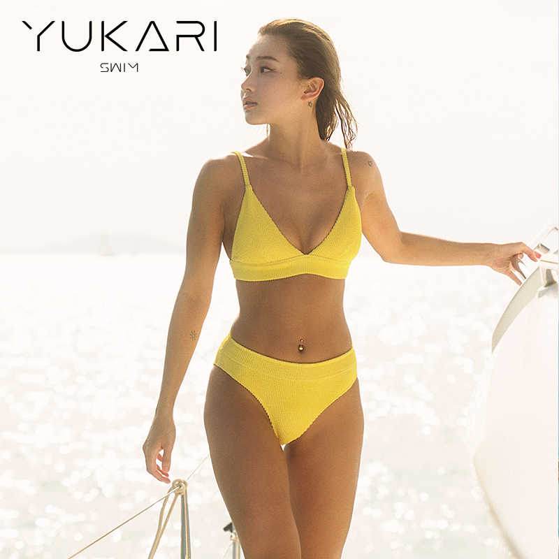 Yukari Swim Wireless Padded High-Waisted Sexy Bikini Swimsuit Deep V Two-Piece Separate Swimsuit Yukari Swim Wireless Padded High-Waisted Sexy Bikini Swimsuit Deep V Two-Piece Separate Swimsuit
