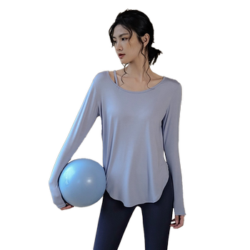 Ackdcs yoga long sleeve top pilates fitness clothing