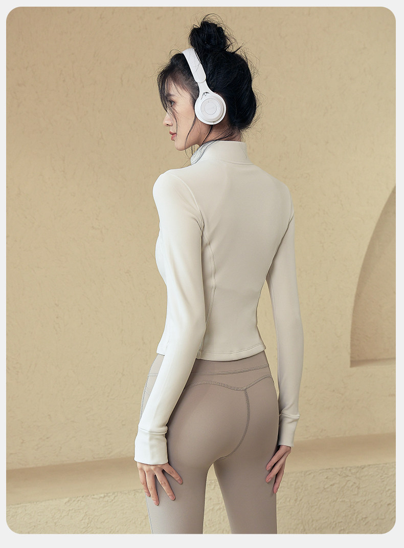 Куртка для йоги ackdcs加绒瑜伽外套女秋冬紧身显瘦防风运动骑行跑步健身长袖上衣