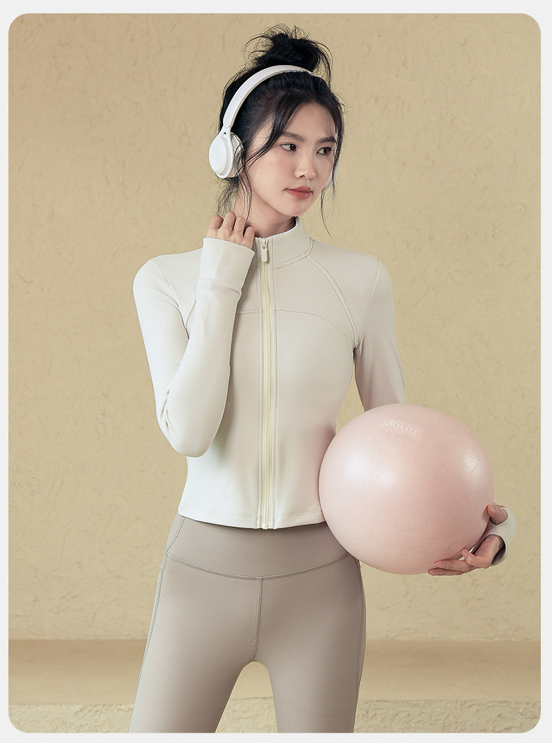 Куртка для йоги ackdcs加绒瑜伽外套女秋冬紧身显瘦防风运动骑行跑步健身长袖上衣