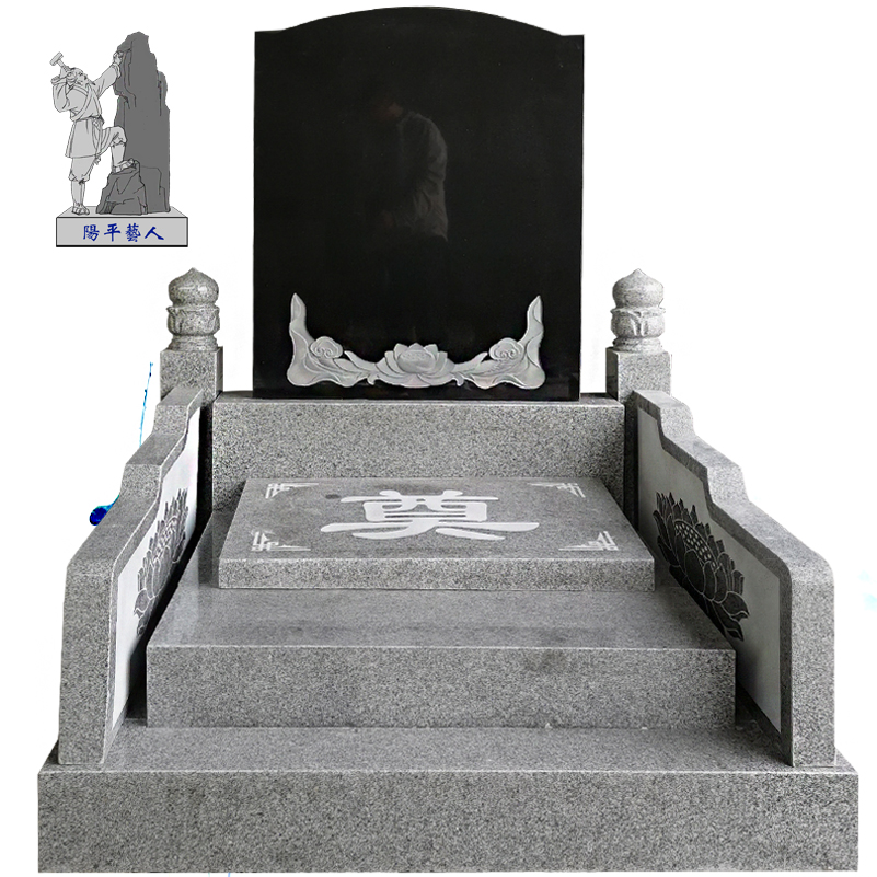 Tombstone custom marble natural grass white jade rural burial stone carving set of stele merit stele double tomb cemetery cemetery