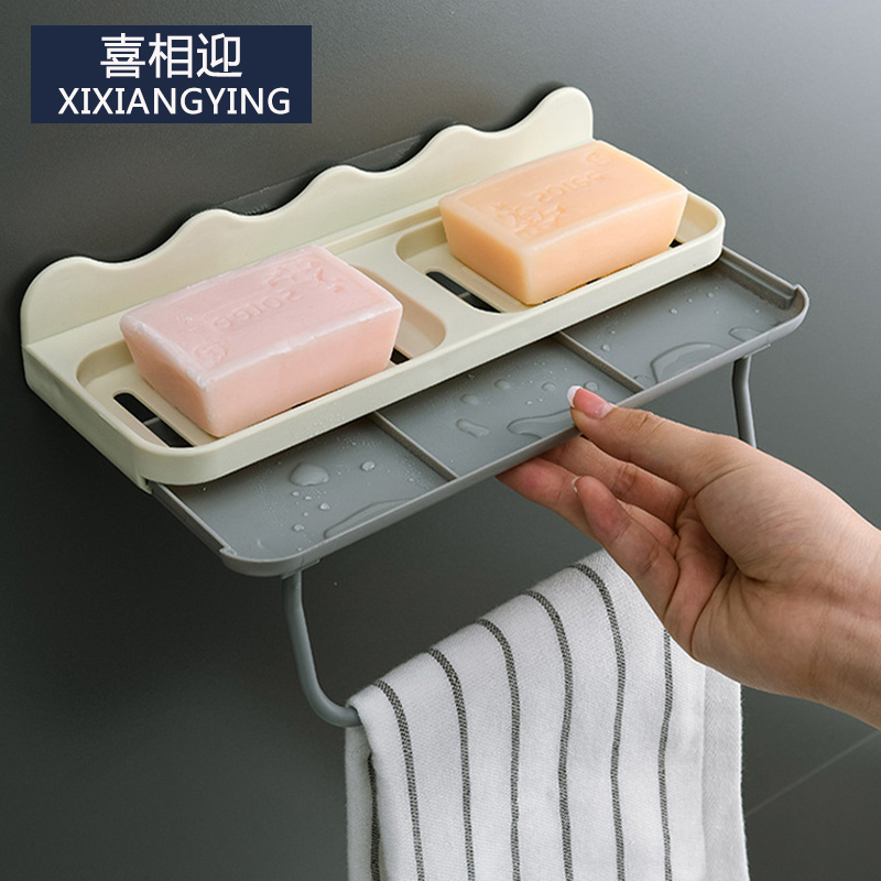 Soap Box Hanging Wall Soap Rack Home Creativity Free Punching Makeup Room Bathroom Drain Shelve soap Divine Instrumental