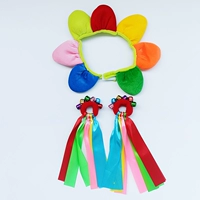 Разноцветное красное эластичное кольцо, в цветочек, 2 шт