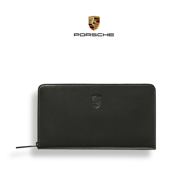 (Official)Porsche Porsche Leather Women's wallet Leather zipper wallet