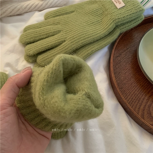 Милые перчатки, удерживающий тепло трикотажный мобильный телефон для школьников, сенсорный экран