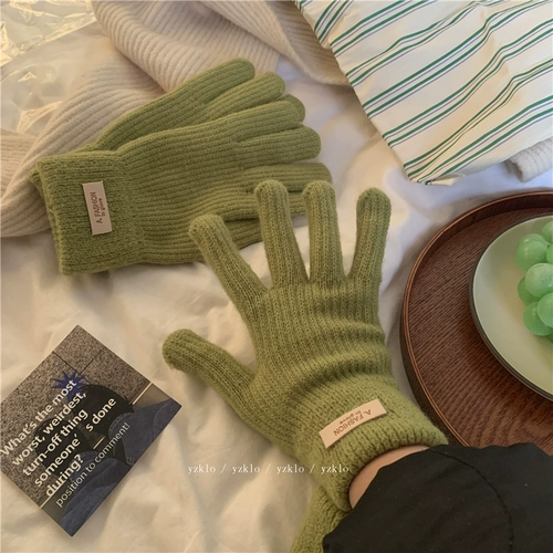 Милые перчатки, удерживающий тепло трикотажный мобильный телефон для школьников, сенсорный экран