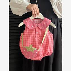 New Summer Romper for Baby Girls, Super Stylish Baby Clothes, Summer Style for Baby Girls, Full Moon and Hundred Days One-Piece Outfit