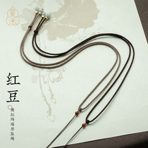 Hand woven rope Gold jade pendant hanging rope fine adjustable baby red rope necklace rope Yupei