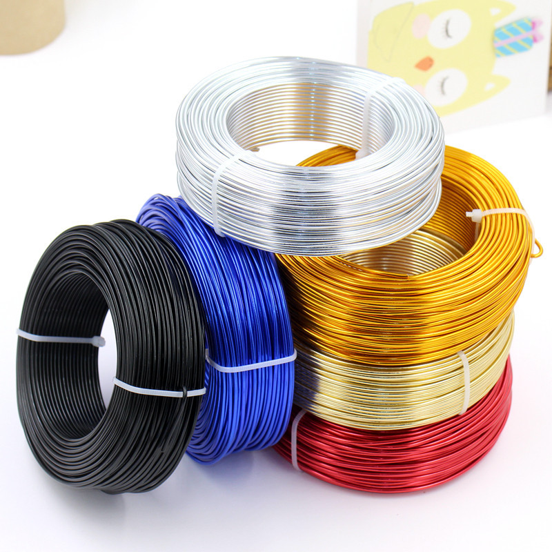 2.0/2.5/3mm Thick Colored Round Aluminum Wire DIY Handmade Gardening Crafts to Make Fortune and Happiness Trees and Golden Dragon Ornaments