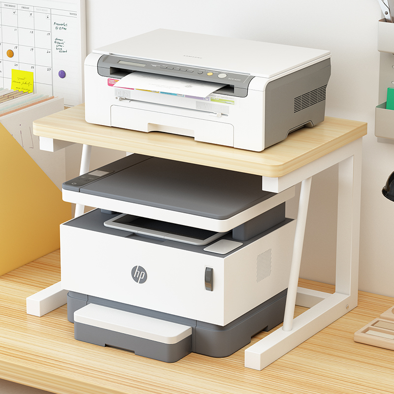 Desktop Printer Storage Rack, Multi-Functional Double-Layer Storage and Organization for Office Documents, Small Household Elevated Shelf