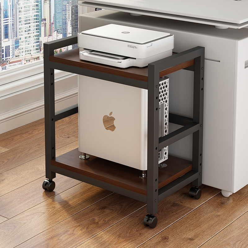 Floor-Standing Multi-Layer Movable Printer Storage Rack for Office and Home Computer Mainframe Chassis Storage and Placement