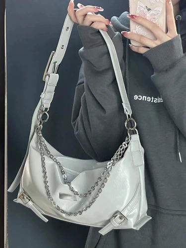 Цепь, сумка подмышку, ретро сумка на одно плечо, премиум класс