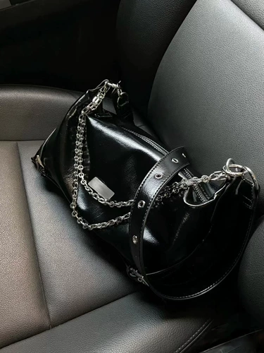 Цепь, сумка подмышку, ретро сумка на одно плечо, премиум класс