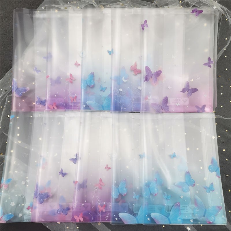 Bag Book Leather Combo Fresh Butterfly Transparent Book Cover 16K Plastic Book Cover Universal Book Cover Protective Shell