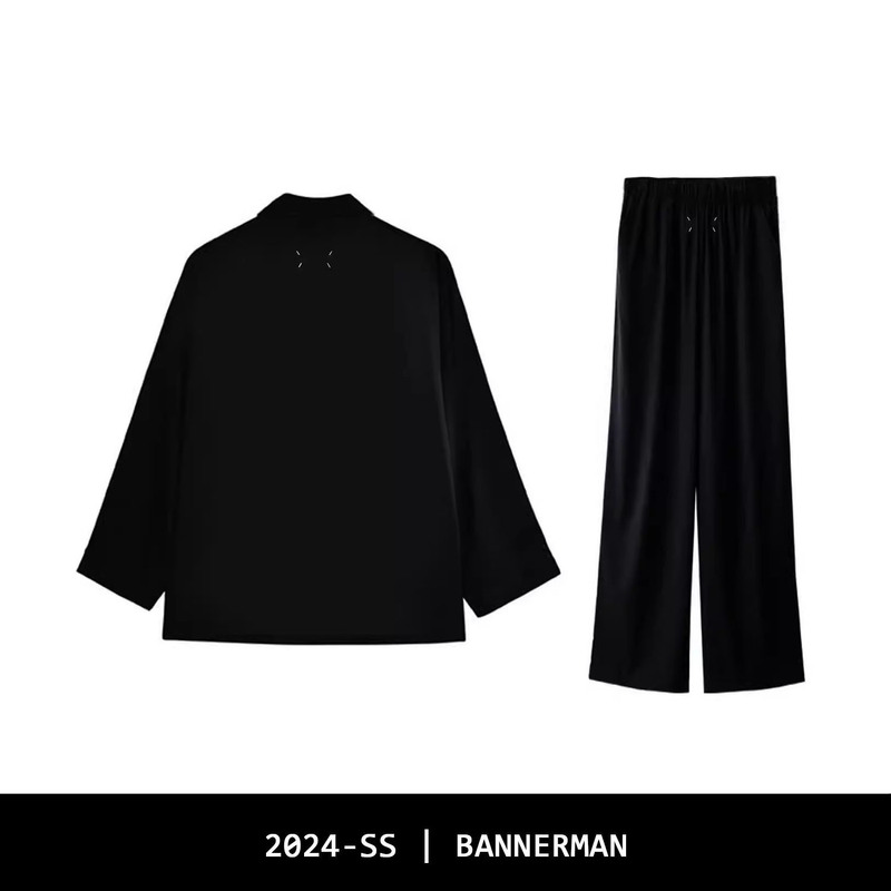 Disassembly Design! Maji's Four-Corner Stitching Set, Atmospheric Pajamas, Casual Loose-Fitting Pajama Set for Men and Women