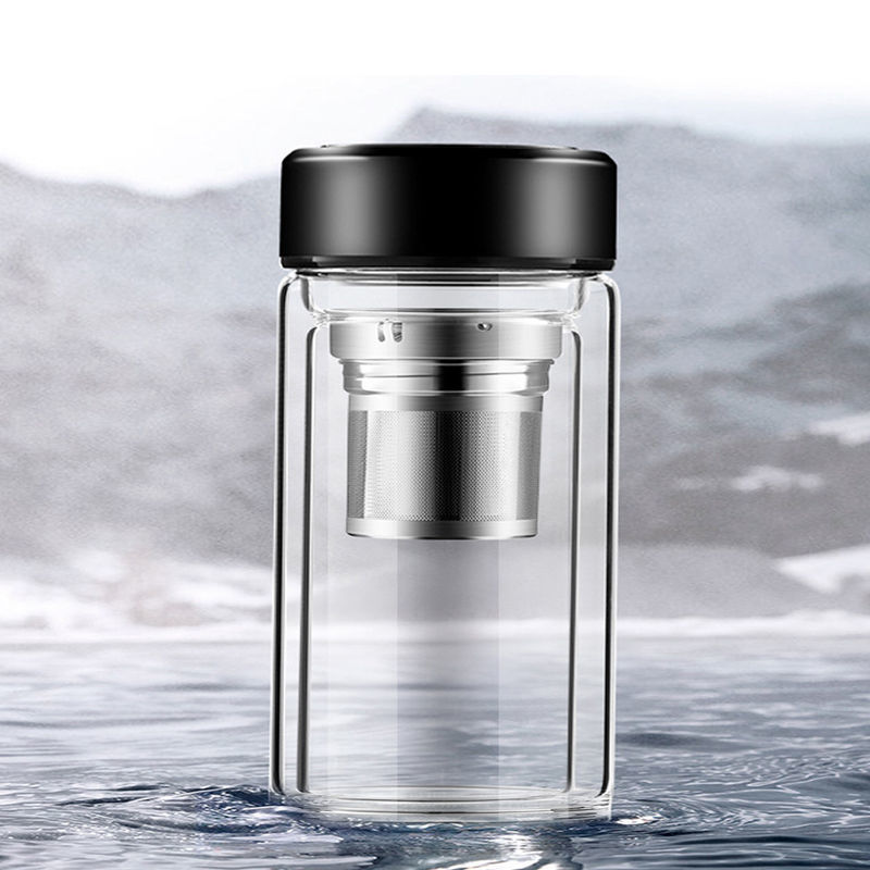 The new chunky heat-resistant single-layer portable glass cup office cup Korean version of the tea cup men and women car water cup