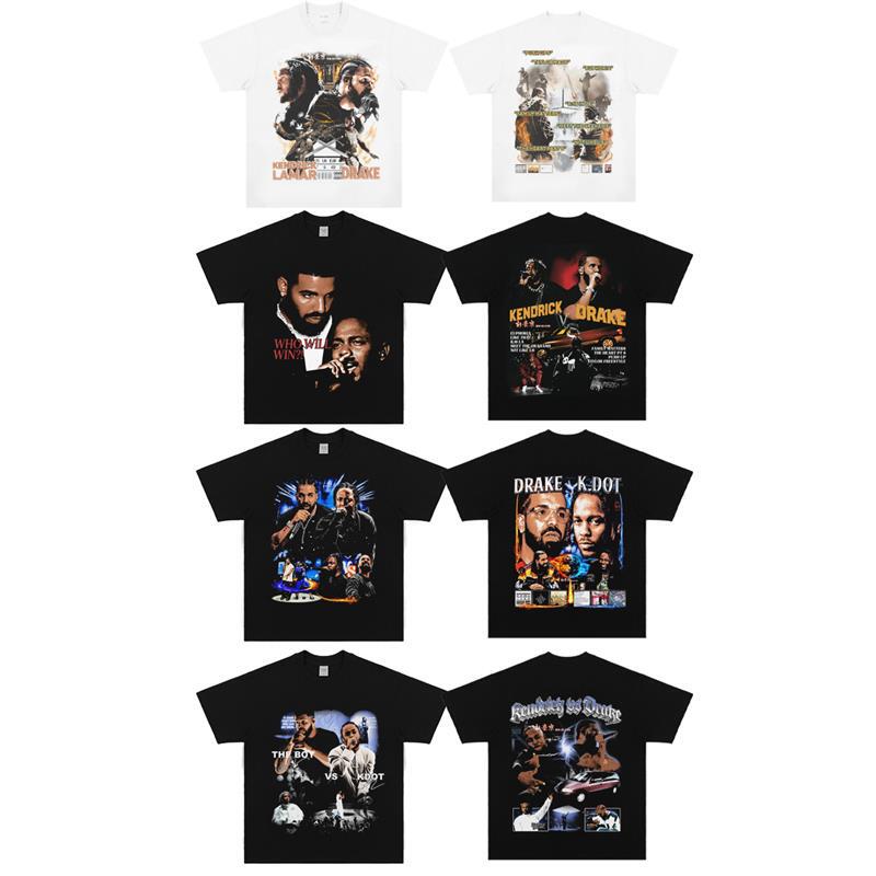 Drake J. Cole Collaboration Hip-Hop Rap American-Style Small Neckline Drake Short-Sleeve Retro T-Shirt