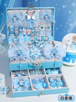 Платиновый аксессуар для волос для принцессы, подарочная коробка, синяя коробочка для хранения