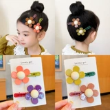 Демисезонная детская милая заколка для волос, шпильки для волос, челка, безвредная заколка-крабик, аксессуар для волос, в цветочек, не повреждает волосы