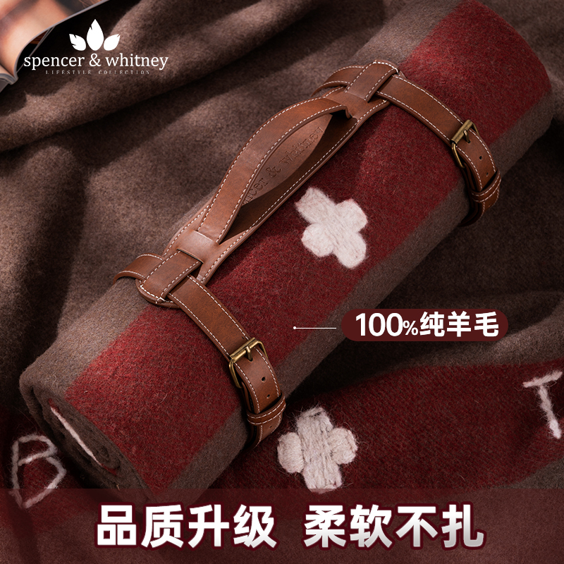 Spw Outdoor Camping Wool Blanket Swiss Vintage Military Blanket Portable Storage Home Use Warm Thickened Throw Blanket Old-Fashioned