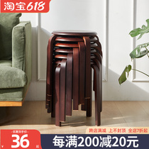 Wooden Bench Domestic Dining Table Stool Net Red Dining Stool Bench Wood Bench Stackable Dining Room Chair Living-room Solid Wood Round Stool