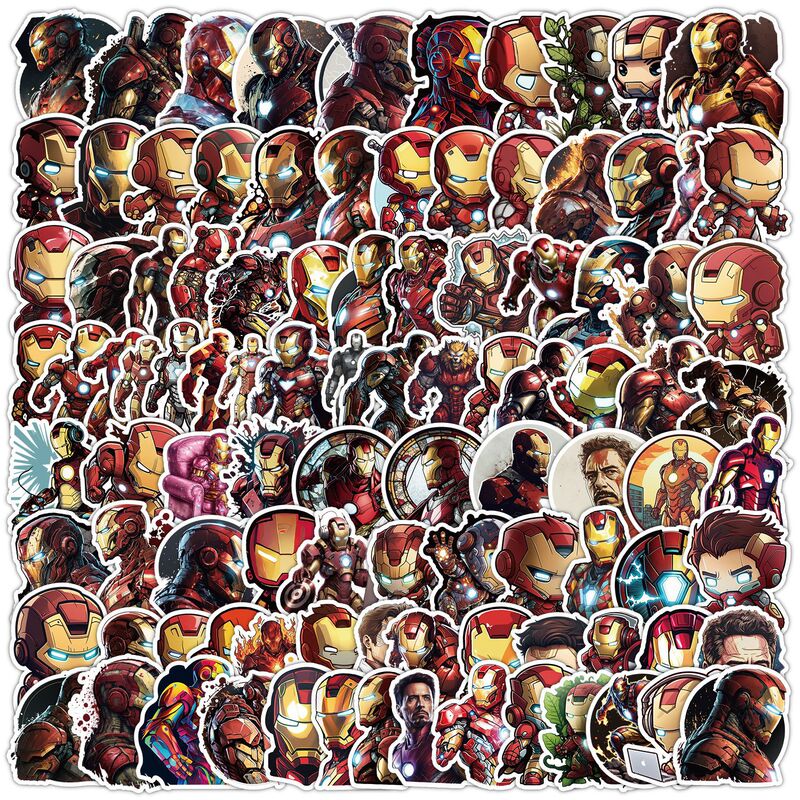100 Marvel Avengers Iron Man Hero Stickers for Laptops, Suitcases, Refrigerators, Electric Vehicles Stickers
