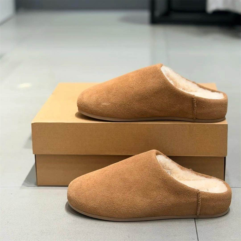 Sangpo Fur Integrated Autumn and Winter New Women's Shallow Flat Casual Slip-On Loafers Closed-Toe Furry Slippers