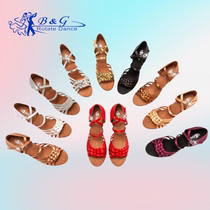 Oriental famous professional Latin dance shoes for women adult soft-soled dance shoes indoor competition cha-cha mid-heel dance shoes