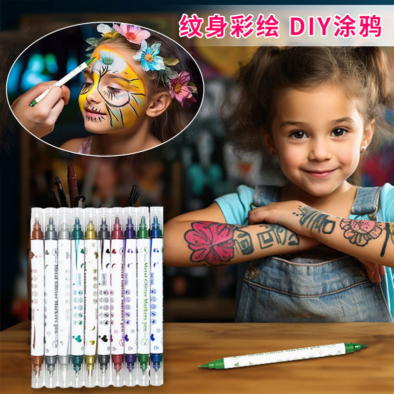 Body Painting Pen, Temporary Tattoo Pen, Kindergarten Performance Tattoo Nail Art Pen, Skin Hand-Painted Long-Lasting Marker Pen