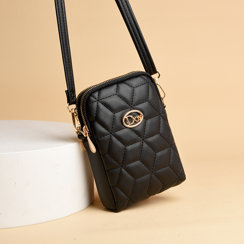 Crossbody Small Bag for Women, Rhombus Pattern, Mobile Phone and Coin Purse, New Exquisite Double-Layer Zipper Small Bag, Single Shoulder Vertical Soft Leather Bag Crossbody Small Bag for Women, Rhombus Pattern, Mobile Phone and Coin Purse, New Exquisite Double-Layer Zipper Small Bag, Single Shoulder Vertical Soft Leather Bag