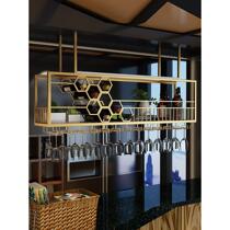 Bar wall cabinet bar wine rack wine rack restaurant goblet storage rack hanging wine cabinet storage rack